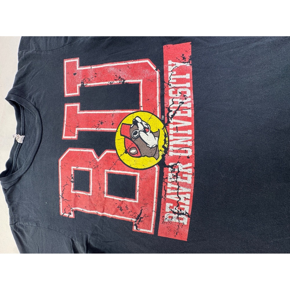 Buc-ees Beaver University Graphic T-Shirt Black BU Texas Mascot Mens medium - Picture 4 of 14